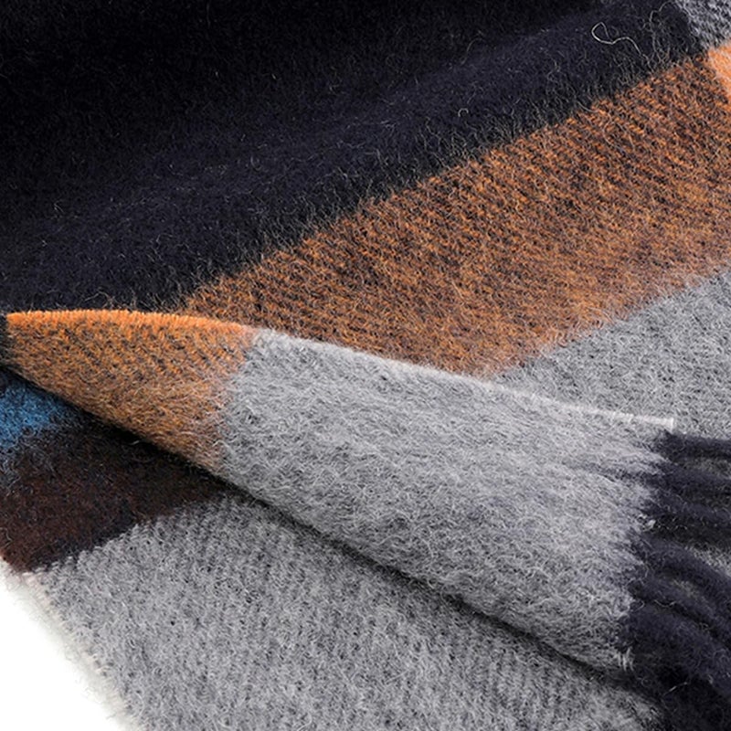 SKNSOFT Winter Wool Plaid Scarf for Men,Women Fashion Tartan Wrap Checkered Scarves - Image 3